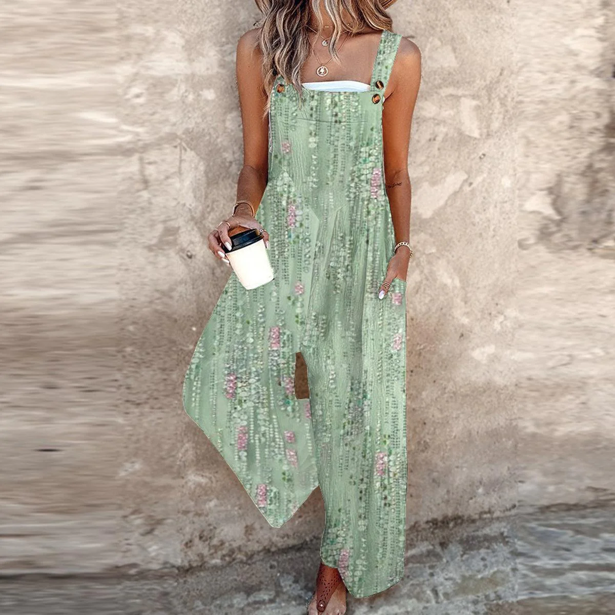 Green Strap Sleeveless Jumpsuit