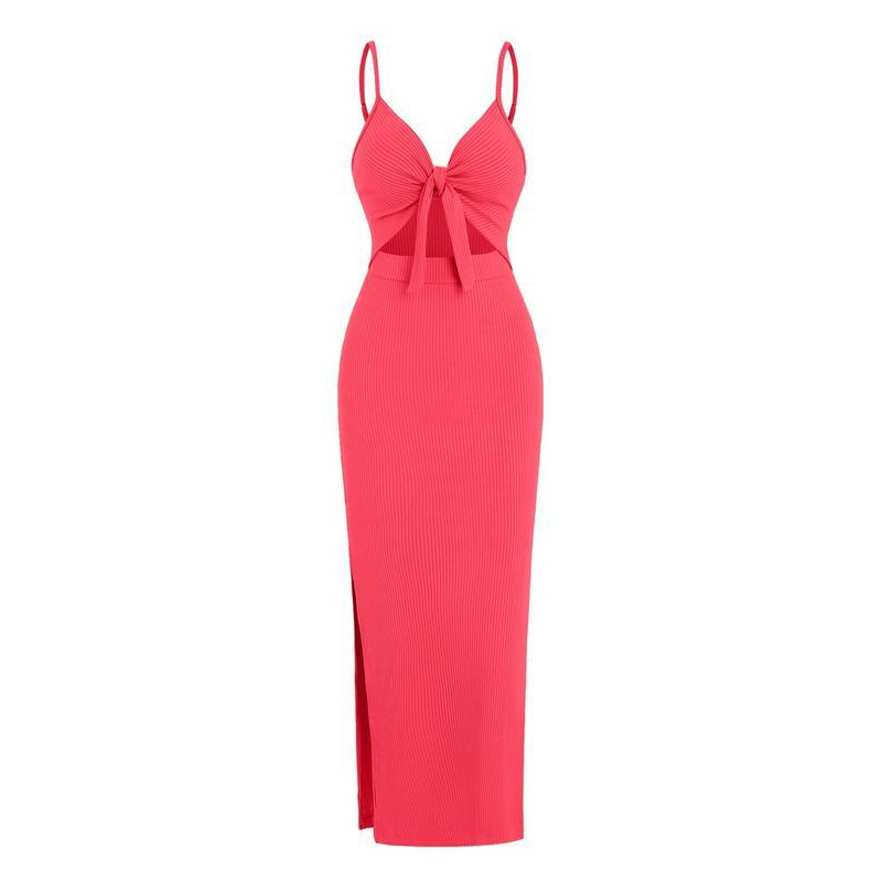 CLARIZA™ – Timeless Backless Knot Front Dress