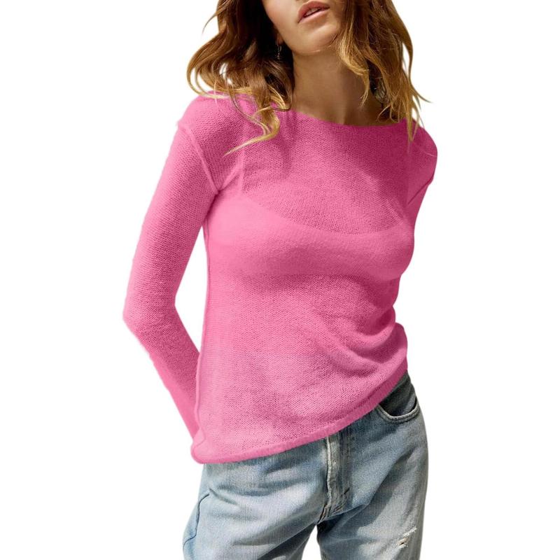 MHARLA™ - Lightweight Summer See Through Long Sleeve Top