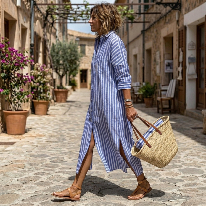 Nichole™ Elegant Striped Summer Dress