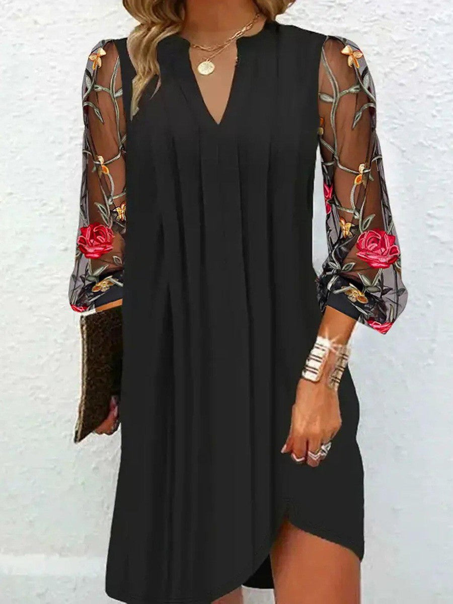 Victoire - Elegant Mini Dress With Sheer Sleeves