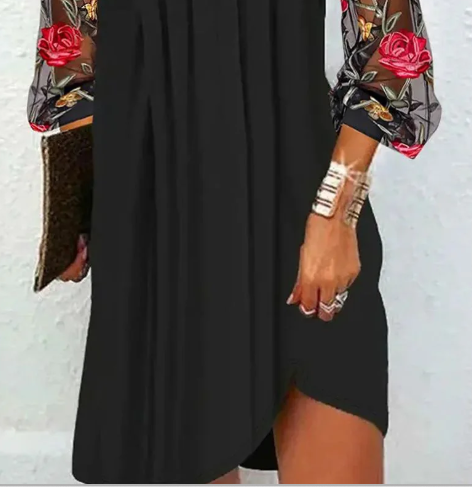 Victoire - Elegant Mini Dress With Sheer Sleeves