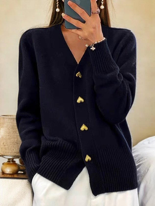 MELANIE™ – Heart Button Cardigan