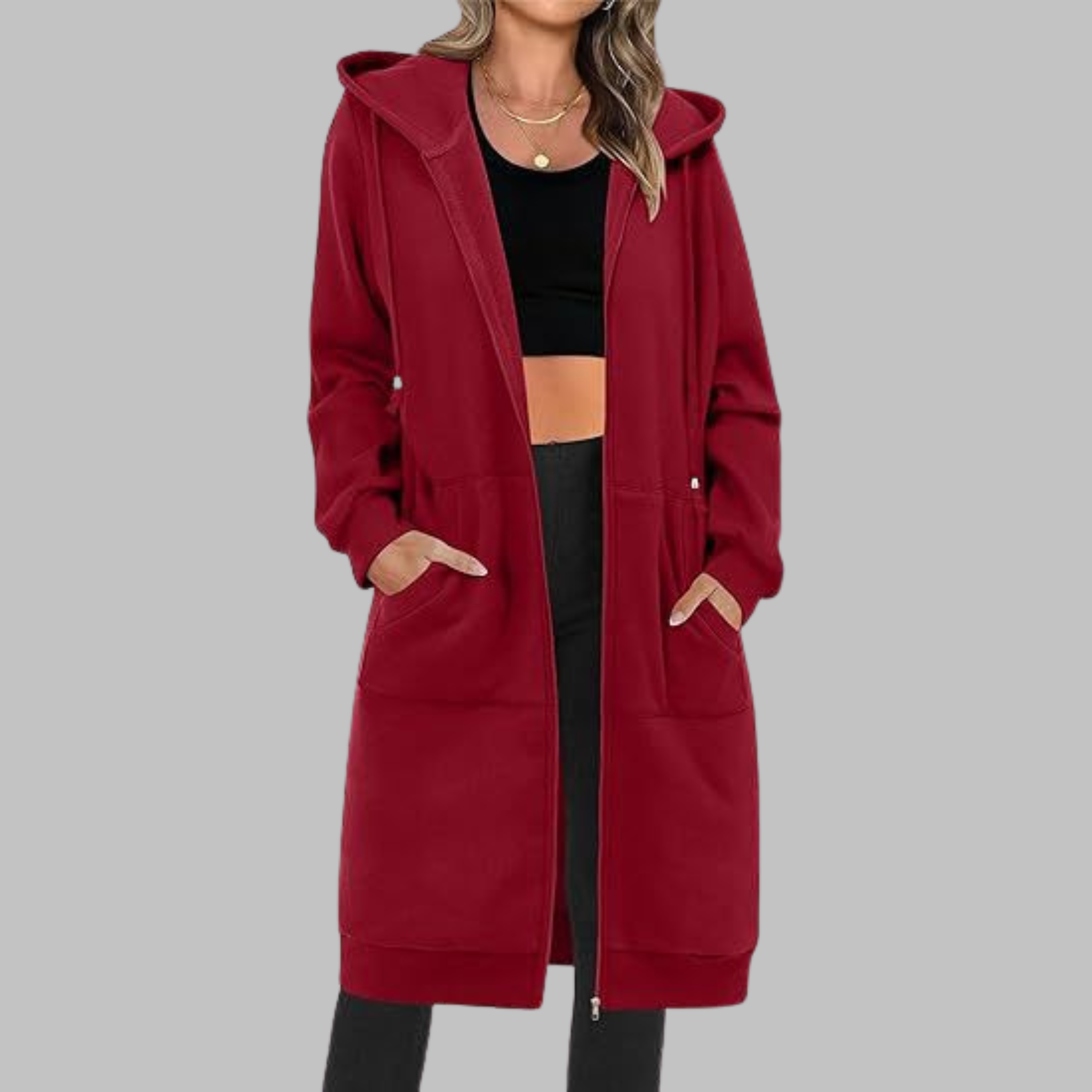 TIOMARA™ - Casual Zip Up Oversized Long Jacket