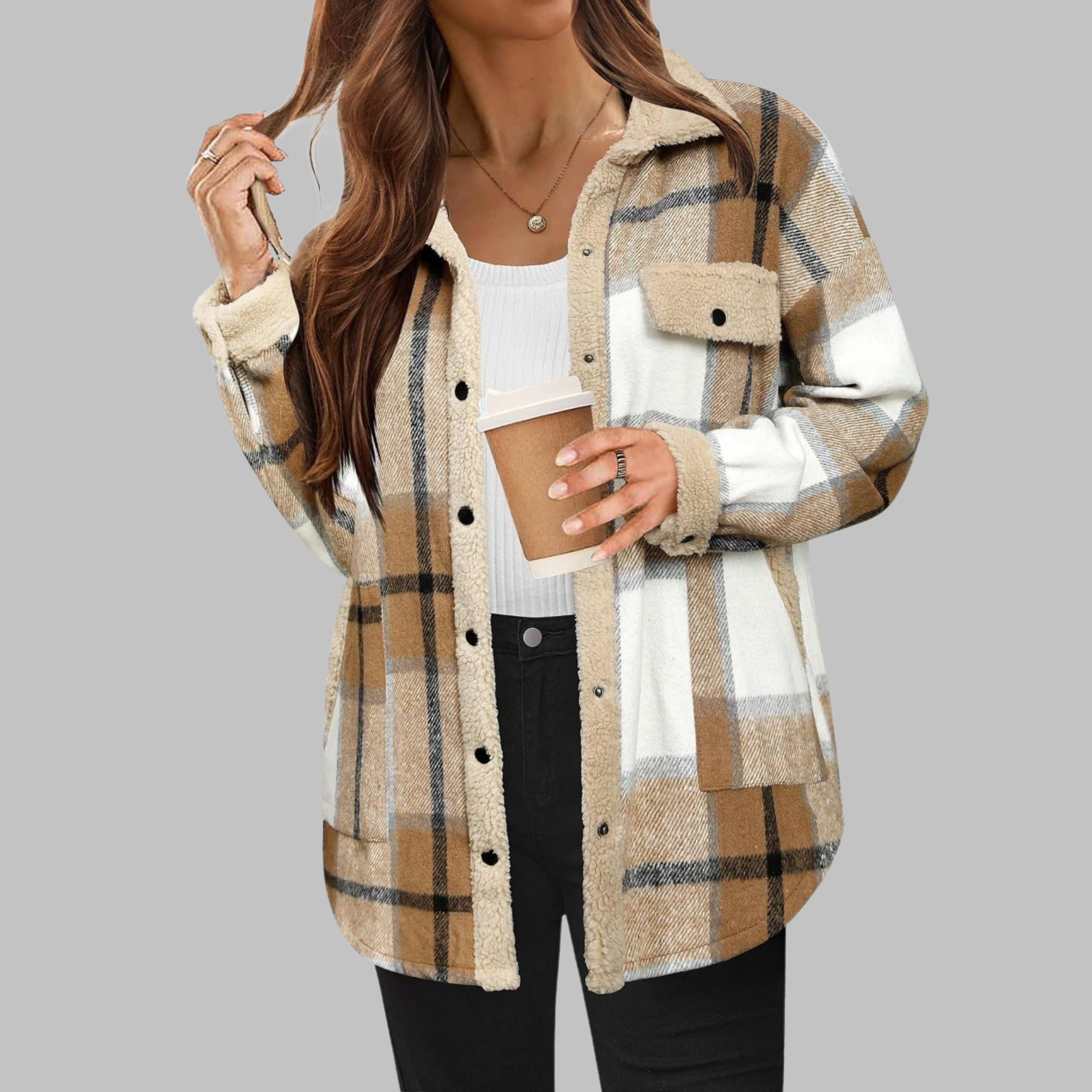 ZENY™ - Classic Long Sleeve Button Down Jacket