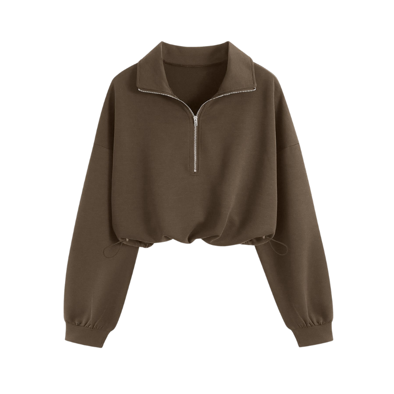 KIM™ – Stylish Half Zip Drawstring Pullover