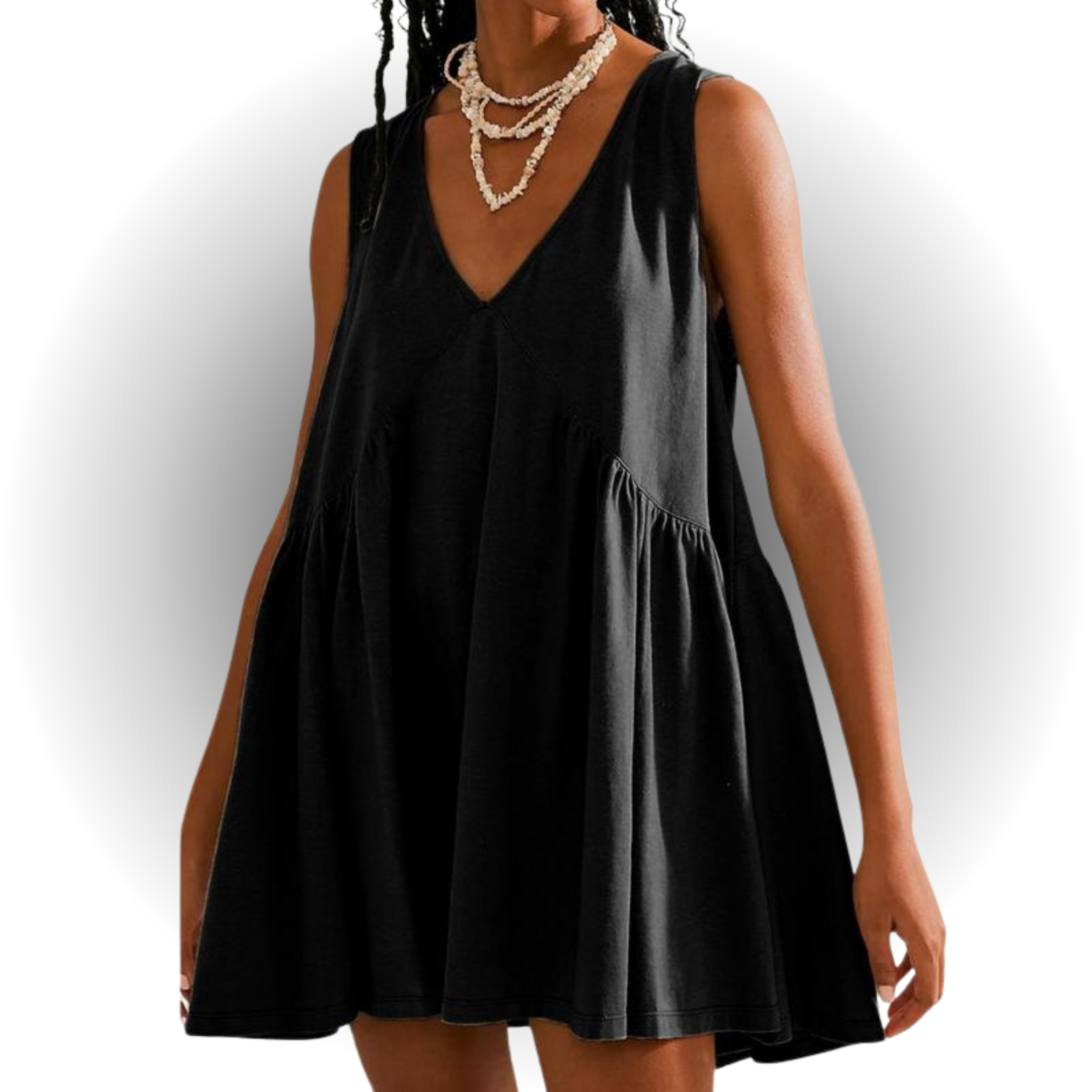 GARNETH™ – Casual Summer Sleeveless V-Neck Mini Dress