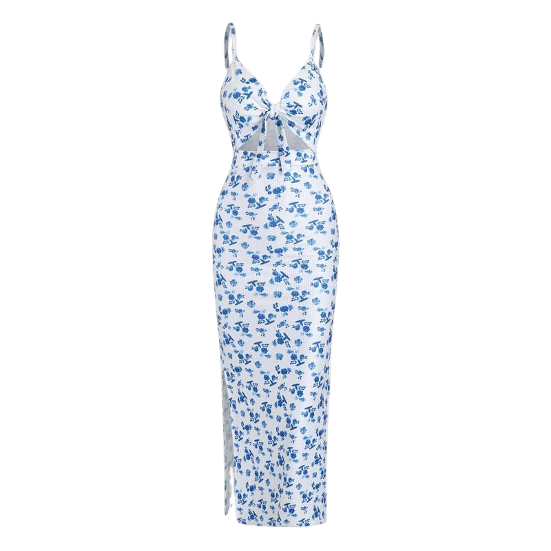 CLARIZA™ – Timeless Backless Knot Front Dress
