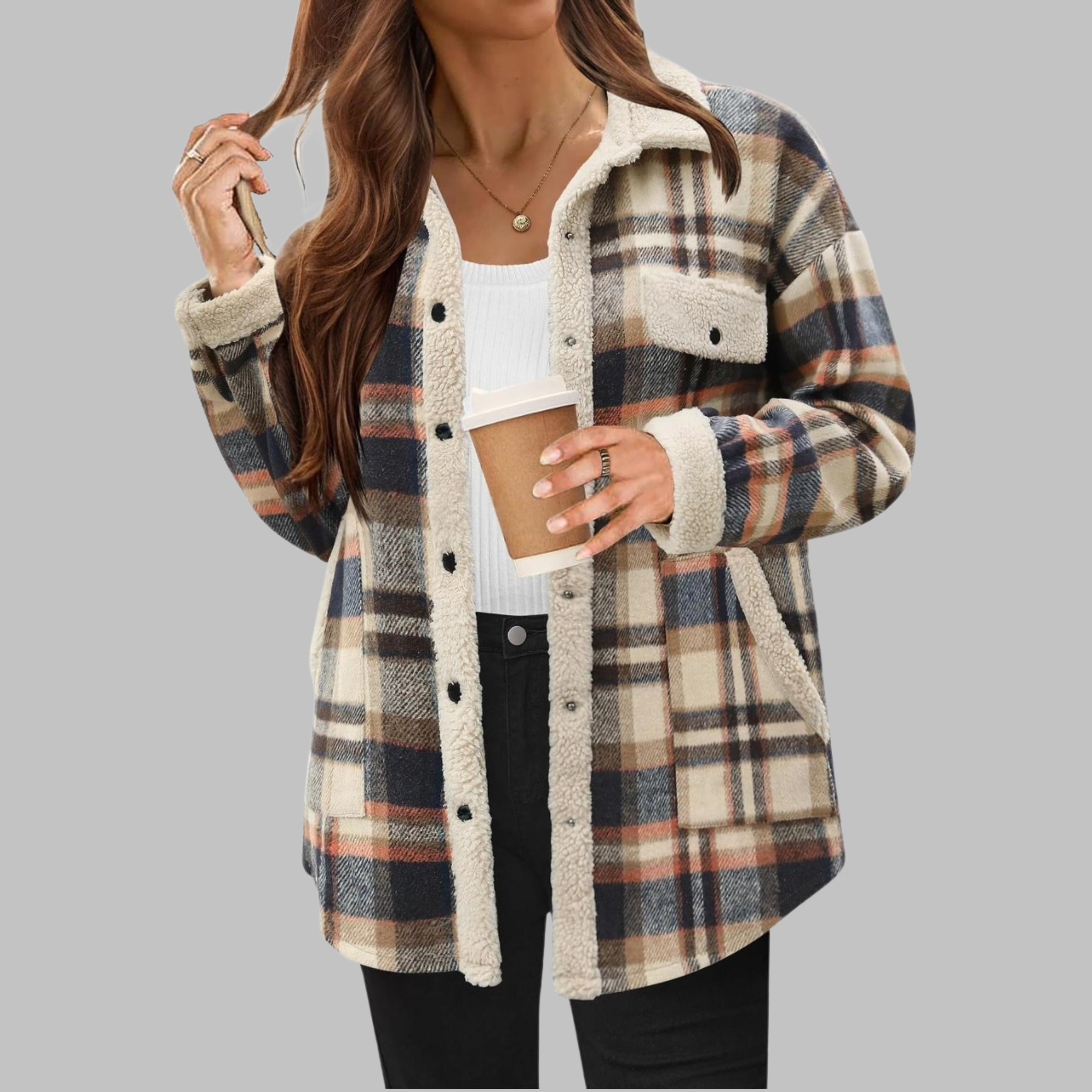 ZENY™ - Classic Long Sleeve Button Down Jacket