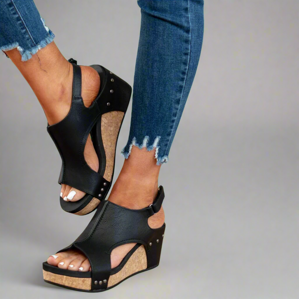LUARYA™ - Everyday Comfort Cork Wedge Sandals