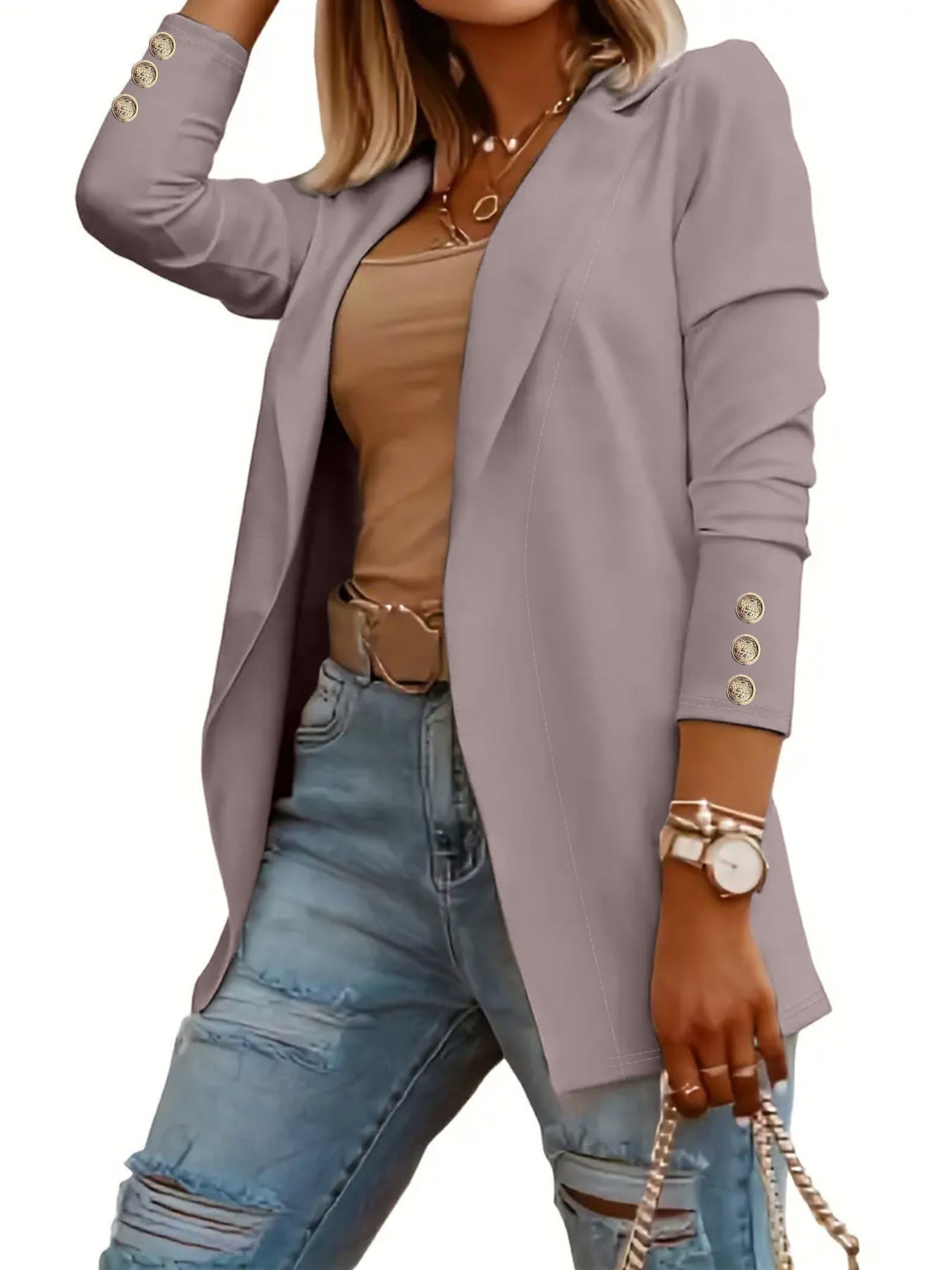ODIN™ - Casual Long Sleeve Open Front Blazer