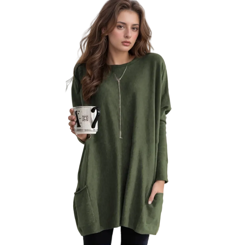 Women's Oversized Cotton Tunic Sweater for Ultimate Comfort